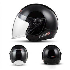 LS2 Black shine helmet
