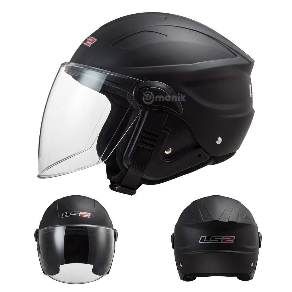 LS2 Unisex half helmet (mat black)